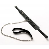 Черный ошейник с шипами и поводком - Crazy Handmade - купить с доставкой в Первоуральске