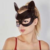 Коричневая кожаная маска  Кошечка - Sitabella - купить с доставкой в Первоуральске