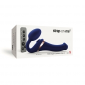 Синий безремневой страпон Multi Orgasm Size S с клиторальной стимуляцией - Strap-on-me - купить с доставкой в Первоуральске