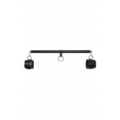 Черная распорка для ног с кожаными манжетами - Pecado - купить с доставкой в Первоуральске