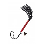 Черно-красная кожаная плеть - 50 см. - Pecado - купить с доставкой в Первоуральске