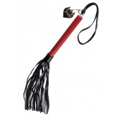 Черно-красная кожаная плеть - 50 см. - Pecado - купить с доставкой в Первоуральске