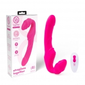Розовый безремневой страпон на радиоуправлении Strapless Together - 22 см. - Together Toy - купить с доставкой в Первоуральске