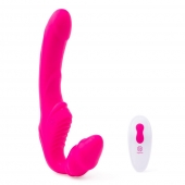Розовый безремневой страпон на радиоуправлении Strapless Together - 22 см. - Together Toy - купить с доставкой в Первоуральске