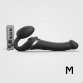 Черный безремневой страпон Multi Orgasm Size M с клиторальной стимуляцией - Strap-on-me - купить с доставкой в Первоуральске