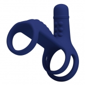 Синяя вибронасадка на пенис Vibrating Penis Sling - Baile - в Первоуральске купить с доставкой
