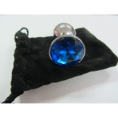 Анальное украшение BUTT PLUG  Small с синим кристаллом - 7 см. - Anal Jewelry Plug - купить с доставкой в Первоуральске
