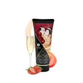 Массажный крем для тела с ароматом клубники и шампанского Sparkling Strawberry Wine - 200 мл. - Shunga - купить с доставкой в Первоуральске