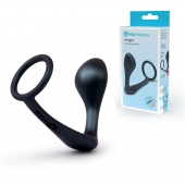 Черное эрекционное кольцо со стимулятором простаты Ringer Cock Ring   Plug - b-Vibe - в Первоуральске купить с доставкой