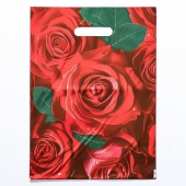 Пакет с цветочным принтом и вырубной ручкой (30х40 см) - Сима-Ленд - купить с доставкой в Первоуральске