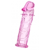 Розовая насадка фаллической формы - 12,5 см. - A-toys - в Первоуральске купить с доставкой