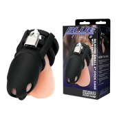 Черная клетка для пениса Silicone Small 2 in Cock Cage With Ball Divider - BlueLine - купить с доставкой в Первоуральске