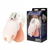Белая клетка для пениса Silicone Small 2 in Cock Cage With Ball Divider - BlueLine - купить с доставкой в Первоуральске