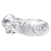 Прозрачная насадка для увеличения члена Realistic Clear Penis Enhancer and Ball Stretcher - 20,3 см. - XR Brands - в Первоуральске купить с доставкой