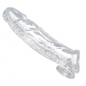 Прозрачная насадка для увеличения члена Realistic Clear Penis Enhancer and Ball Stretcher - 20,3 см. - XR Brands - в Первоуральске купить с доставкой
