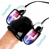 Черная стимулирующая насадка для головки полового члена Multi Speed Vibrating Penis Head Teaser - XR Brands - в Первоуральске купить с доставкой