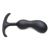 Черный массажер простаты с утяжелителями Premium Silicone Weighted Prostate Plug Medium - 16,3 см. - XR Brands - в Первоуральске купить с доставкой