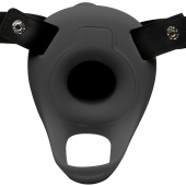 Черный полый страпон с вибрацией 2’’ Erection 28X Smooth Vibrating Silicone Penis Sheath - XR Brands - купить с доставкой в Первоуральске