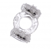 Прозрачное виброкольцо с двумя вибропульками - Toyfa Basic - в Первоуральске купить с доставкой