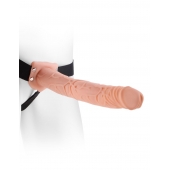 Фаллопротез телесного цвета Hollow Strap-On - 29 см. - Pipedream - купить с доставкой в Первоуральске
