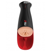 Телесный мастурбатор-вагина в черной колбе с вибрацией Fuck-O-Matic Pro XL - Pipedream - в Первоуральске купить с доставкой