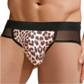 Сексуальные мужские трусы-джоки с леопардовой вставкой по центру - Gauvine купить с доставкой