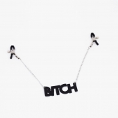 Зажимы на соски с кожаной подвеской Bitch - Crazy Handmade - купить с доставкой в Первоуральске
