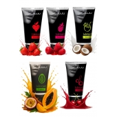 Набор из 5 съедобных лубрикантов JUJU (клубника, малина, тропические фрукты, вишня, кокос) - JuJu - купить с доставкой в Первоуральске Набор из 5 съедобных лубрикантов JUJU (клубника, малина, тропические фрукты, вишня, кокос) - JuJu - купить с доставкой в Первоуральске