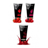 Набор из 3 съедобных лубрикантов JUJU (клубника, малина, вишня) - JuJu - купить с доставкой в Первоуральске Набор из 3 съедобных лубрикантов JUJU (клубника, малина, вишня) - JuJu - купить с доставкой в Первоуральске