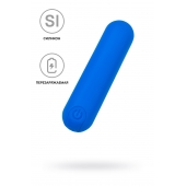 Синяя силиконовая перезаряжаемая вибропуля Nep - 8 см. - A-toys купить в Первоуральске с доставкой в Orgasmix.ru Синяя силиконовая перезаряжаемая вибропуля Nep - 8 см. - A-toys