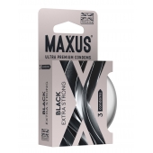 Черные утолщенные презервативы MAXUS Extra Strong с железным кейсом - 3 шт. - Maxus - купить с доставкой в Первоуральске