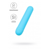 Голубая силиконовая перезаряжаемая вибропуля Murr - 10 см. - A-toys купить в Первоуральске с доставкой в Orgasmix.ru Голубая силиконовая перезаряжаемая вибропуля Murr - 10 см. - A-toys