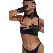 Фигурный набор для БДСМ-игр с узорами и золотистой фурнитурой - Crazy Handmade - купить с доставкой в Первоуральске