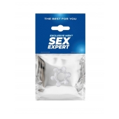Прозрачное эластичное эрекционное кольцо с 6 шариками - Sex Expert - в Первоуральске купить с доставкой