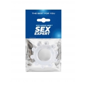 Прозрачное эрекционное кольцо со стимулирующими шариками - Sex Expert - в Первоуральске купить с доставкой