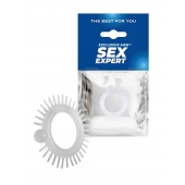 Эластичное эрекционное кольцо с шипиками и шариком - Sex Expert - в Первоуральске купить с доставкой