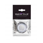 Эластичное эрекционное колечко с черными «ресничками» - Sextaz - в Первоуральске купить с доставкой