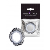 Эластичное эрекционное колечко с черными «ресничками» - Sextaz - в Первоуральске купить с доставкой