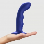 Синяя насадка-стимулятор Strap-On-Me Tapping Dildo Wave - Strap-on-me - купить с доставкой в Первоуральске