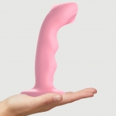 Розовая насадка-стимулятор Strap-On-Me Tapping Dildo Wave - Strap-on-me - купить с доставкой в Первоуральске