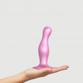 Розовая насадка Strap-On-Me Dildo Plug Curvy size M - Strap-on-me - купить с доставкой в Первоуральске