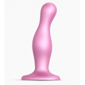 Розовая насадка Strap-On-Me Dildo Plug Curvy size M - Strap-on-me - купить с доставкой в Первоуральске