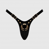 Черный пояс для фиксации насадок Strap-On-Me Leatherette Harness Fabulous - Strap-on-me - купить с доставкой в Первоуральске