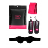 Черно-розовый эротический набор: маска, наручники и повязка - Erokay - купить с доставкой в Первоуральске