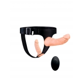 Женский страпон с 2 насадками, вибрацией и пультом ДУ - Erowoman-Eroman - купить с доставкой в Первоуральске