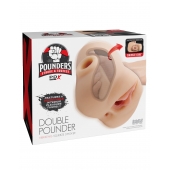Телесный мастурбатор с вибрацией Double Pounder Vibrating Squeeze Stroker - Pipedream - в Первоуральске купить с доставкой