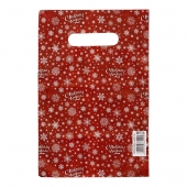 Красный подарочный новогодний пакет с вырубной ручкой (20х30 см) - Сима-Ленд - купить с доставкой в Первоуральске