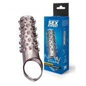 Дымчатая насадка на пенис с шипами и выпуклостями - 12 см. - Sex Expert - в Первоуральске купить с доставкой
