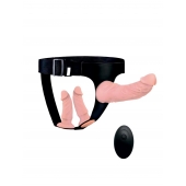 Женский страпон с 3 насадками и вибрацией - Erowoman-Eroman - купить с доставкой в Первоуральске