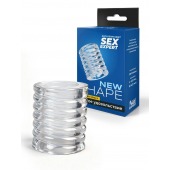 Прозрачная сквозная насадка на пенис с ребрышками - Sex Expert - в Первоуральске купить с доставкой